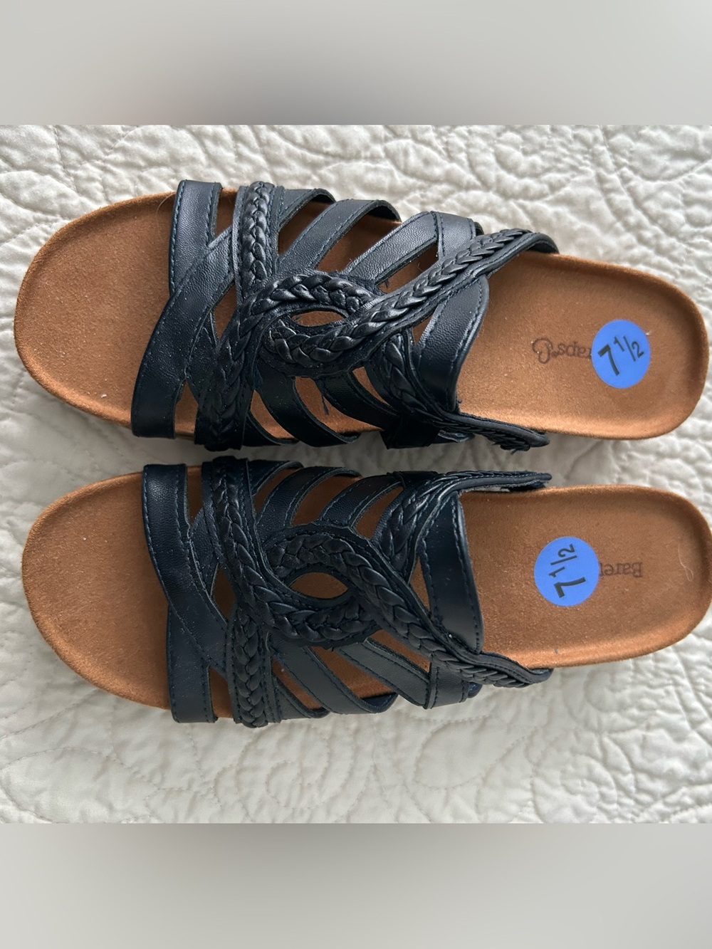 Women's Baretraps navy Braided Slide Sandals